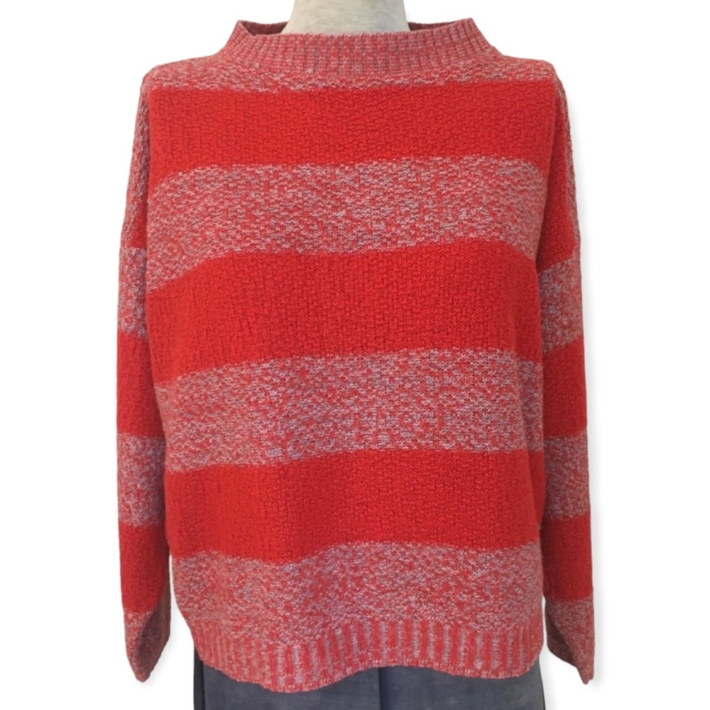 Vintage Red/Lavender Stripe Knit Sweater